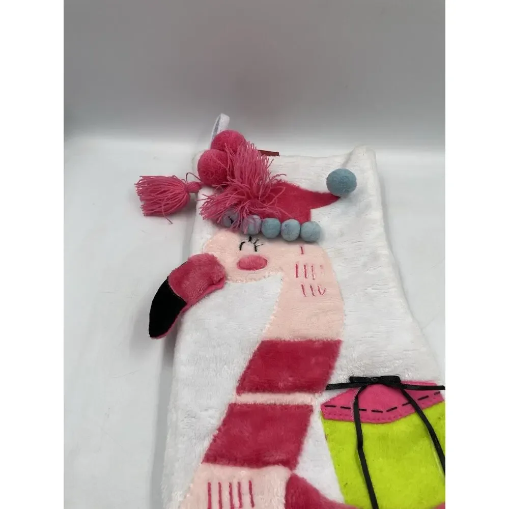 20-inch Holiday Home Flamingo Christmas Stocking NWT